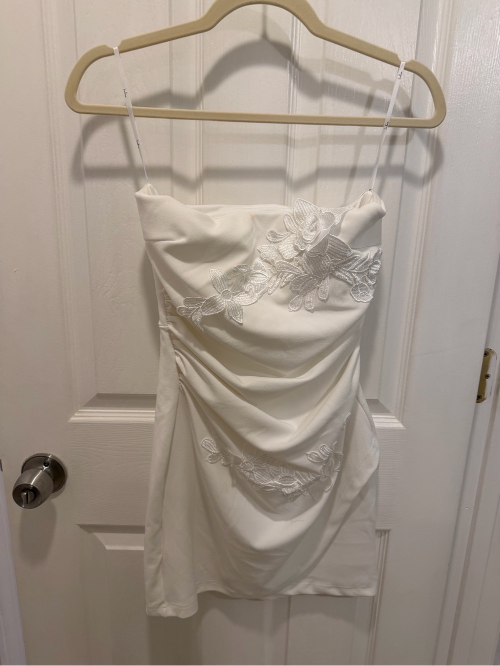 Lulus White Floral Appliqué Mini Dress